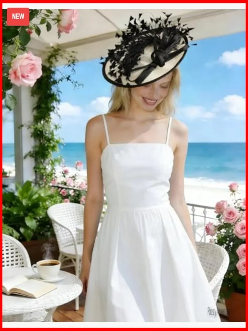 Elegant Fascinator Hat with Flower Mesh Feathers for Weddings Derby Tea Party